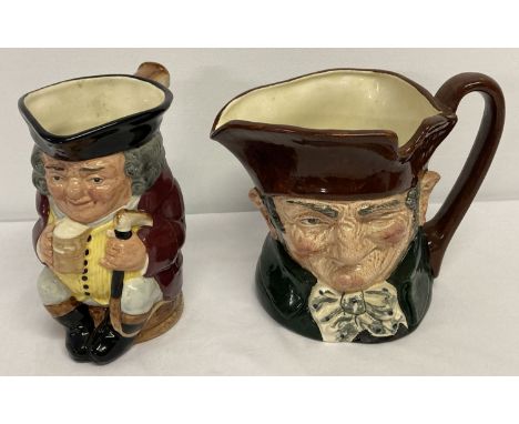 2 Royal Doulton large ceramic toby jugs. Old Charley D5420 together with Jolly Toby.  