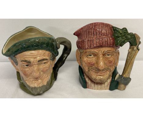2 Royal Doulton large ceramic toby jugs. Lumberjack D6610 together with Auld Mac D5823.  