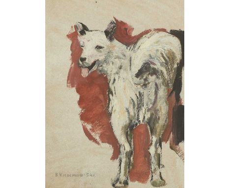 Vinar Knyjov (Russian, 1930-2005)'Portrait of a dog', 1954; 'Horse', 1954oil on board28 x 20.5cm and 26.4 x 17.5cm (2)