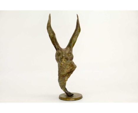 *Linda Frances (contemporary)Hare Headbronze, edition of 5814cm wide16cm deep39cm high *Artist's Resale Right may apply to th