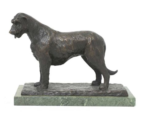 *James Osborne (1940-1992) An Irish wolfhoundsigned and dated '1973/James Osborne' on the base, bronze with brown patina24cm 