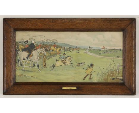 After Cecil Aldin 'In the Open;'A Likely Spot';'The First'coloured lithographimage 29 x 61cm (3)