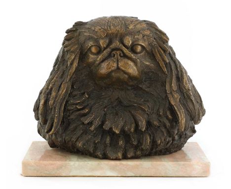 *Sally Arnup (1930-2015)Pekingese headbronze, signed and numbered 2/10, on a marble base22 x 30cm*Artist's Resale Right may a