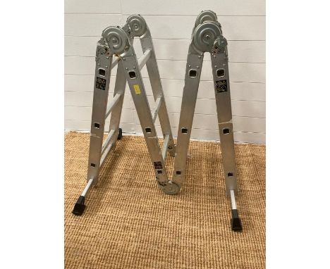 A 3.72m leaning ladder/work bench 