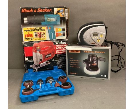 A selection of power tools and car accessories 