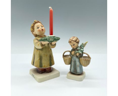 This pair features a child holding up a candle while singing, called A Gentle Glow (HUM439) TMK#6, and a sweet little angel h