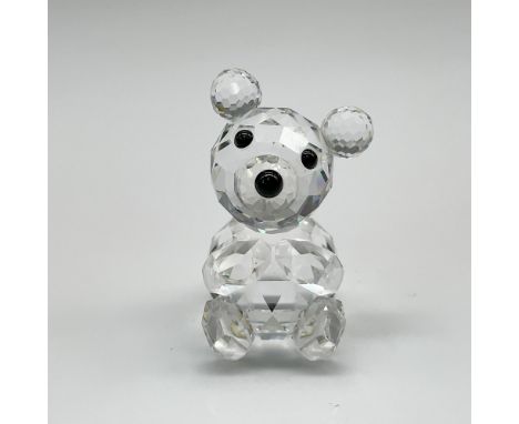 Adorable crystal figural with round ears, black button eyes and nose with arms reaching out. Swarovski backstamp. 7637 054 00