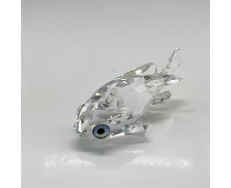 Clear crystal body with green crystal eyes is part of the Beauties of the Lake series. Swarovski backstamp. 7644 000 002. Thi