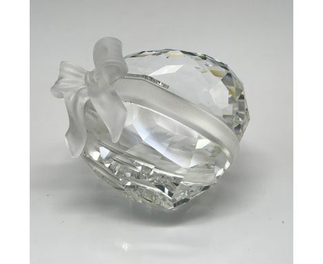 Faceted heart wrapped in satin crystal bow is part of the Exquisite Accents theme group. Swarovski backstamp. 7480 000 001. T