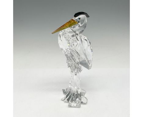 Part of the Feathered Friends group, figural has an amber beak, black crystal crest and aqua crystal eyes with defined clear 