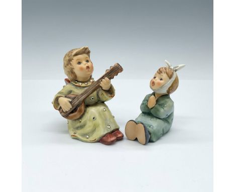 This pair includes the limited-edition figurine (HUM 438) Sounds of the Mandolin, numbered 33 out of 200. TMK#8. Additionally