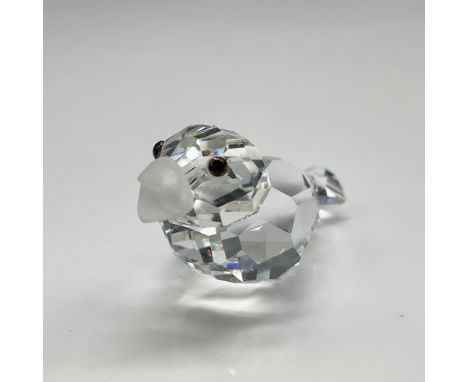 Member of the In a Summer Meadow collection, figural has clear crystal body, black eyes and a frosted crystal beak. Swarovski