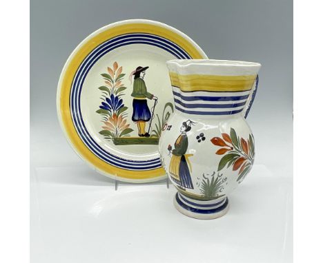 Ceramic stoneware, meticulously hand-painted in France, featuring charming depictions of folk people adorned in cultural atti