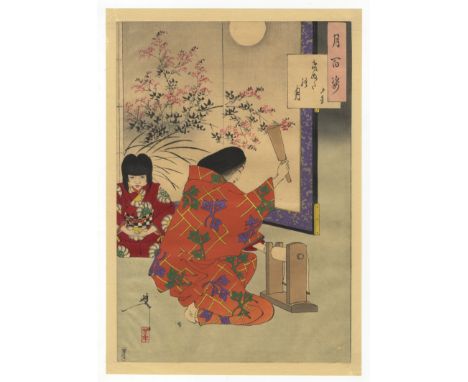 Artist: Yoshitoshi Tsukioka (1839-1892)Title: Cloth-beating MoonSeries title: One Hundred Aspects of the MoonPublisher: Akiya