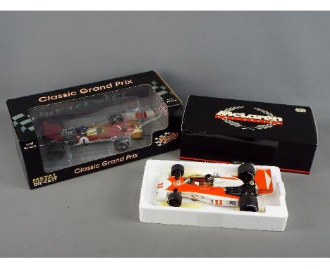 Quartzo Classic Grand Prix diecast 1:18 scale model Lotus, Graham Hill 1st Monaco GP # 18210 and Minichamps McLaren Collectio