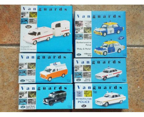 Vanguard - eight 1:43 scale precision diecast model Police vehicles, all appear mint in original boxes (the lot comprises six