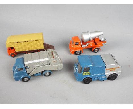 Budgie Toys - Four unboxed diecast vehicles from Budgie Toys. Lot includes #300 Lewin Sweepmaster; #20 Leyland Hippo Cattle T