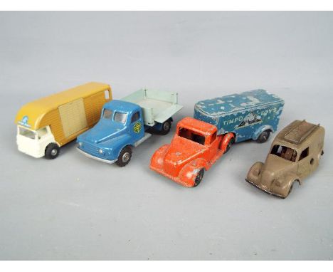 Timpo, Budgie Toys, Minic - An interesting group of four unboxed diecast and tinplate vehicles. Lot contains Minic Morris Clo