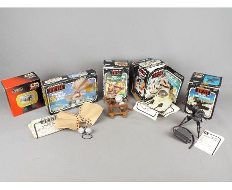 Star Wars, Kenner - Four boxed vintage Star Wars Return of the Jedi vehicles / accessories. with a boxed Star Wars Episode 1 