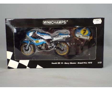 Minichamps - a 1:12 scale diecast model Suzuki XR 14, Barry Sheene, Grand Prix 1975, appears mint in box # 122 760007