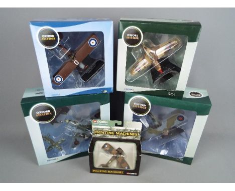 Oxford Diecast , Corgi - Five boxed 1:72 scale military aircraft . Lot consists of AC031 Gloster Meteor plus Doodle Bug; AC02