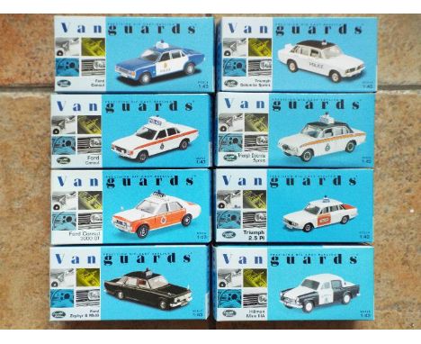 Vanguard - eight 1:43 scale precision diecast model Police vehicles, all appear mint in original boxes