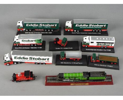 Atlas Editions, Oxford Diecast and other - A fllet of unboxed 'Eddie Stobart' diecast model trucks in 1:76 scale, together wi