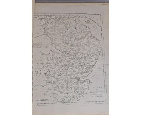 An album of twenty-six loose maps in the style of engraver John Cary, depicting various counties of England, not coloured, li