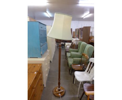 An oak standard lamp 