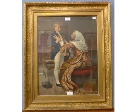 A Victorian print, Nelson's First Farewell, framed 