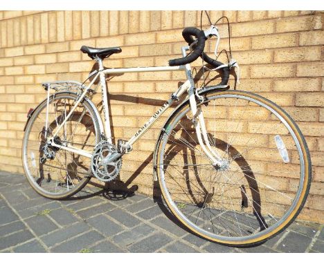 A Harry Quinn vintage racing bicycle, large 58 cm frame, quick release wheels and saddle, Shimano gears, M7 E29793