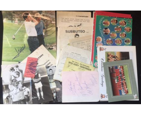 Football and Golf Items. Great selection of items that includes a ticket for Everton v Tranmere 1968, Signed 1960s Football p