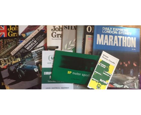 Motor Racing Programmes. Great selection of programmes, race cards, ticket etc 1960s onwards, mainly F1 (18) Very Good