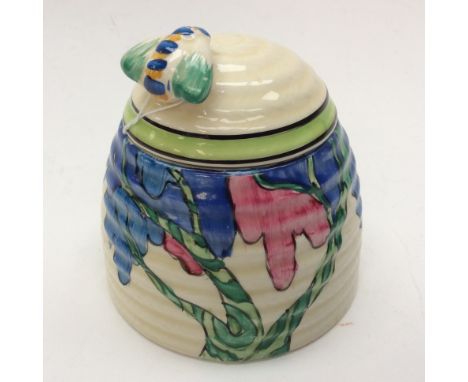 Clarice Cliff for Newport Pottery, a Blue Autumn beehive honey pot, Fantasque Bizarre marks, 9cm high