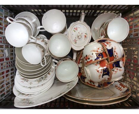 Lot of Stanley china 1930-1941, tea for twelve (one cup missing) and milk, sugar and sandwich plates and Royal Crown Derby te