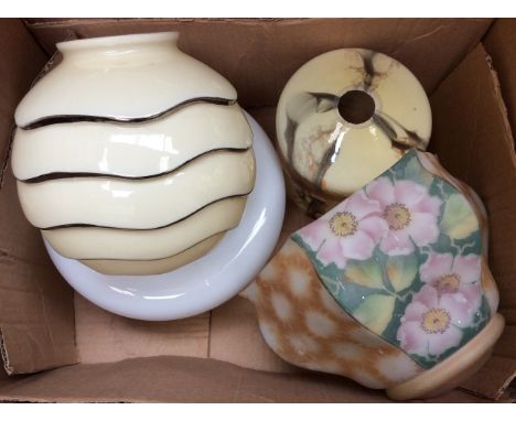 Four circa 1950s glass lamp shades (1 box)