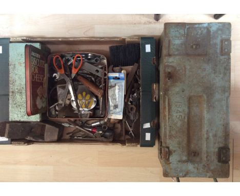 A large collection of various tools, mostly woodworking and a tool box full of tool bits (2)