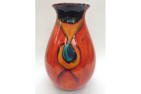 Poole Pottery Peacock Venetian Floor Vase Approx 46 5 Cm High