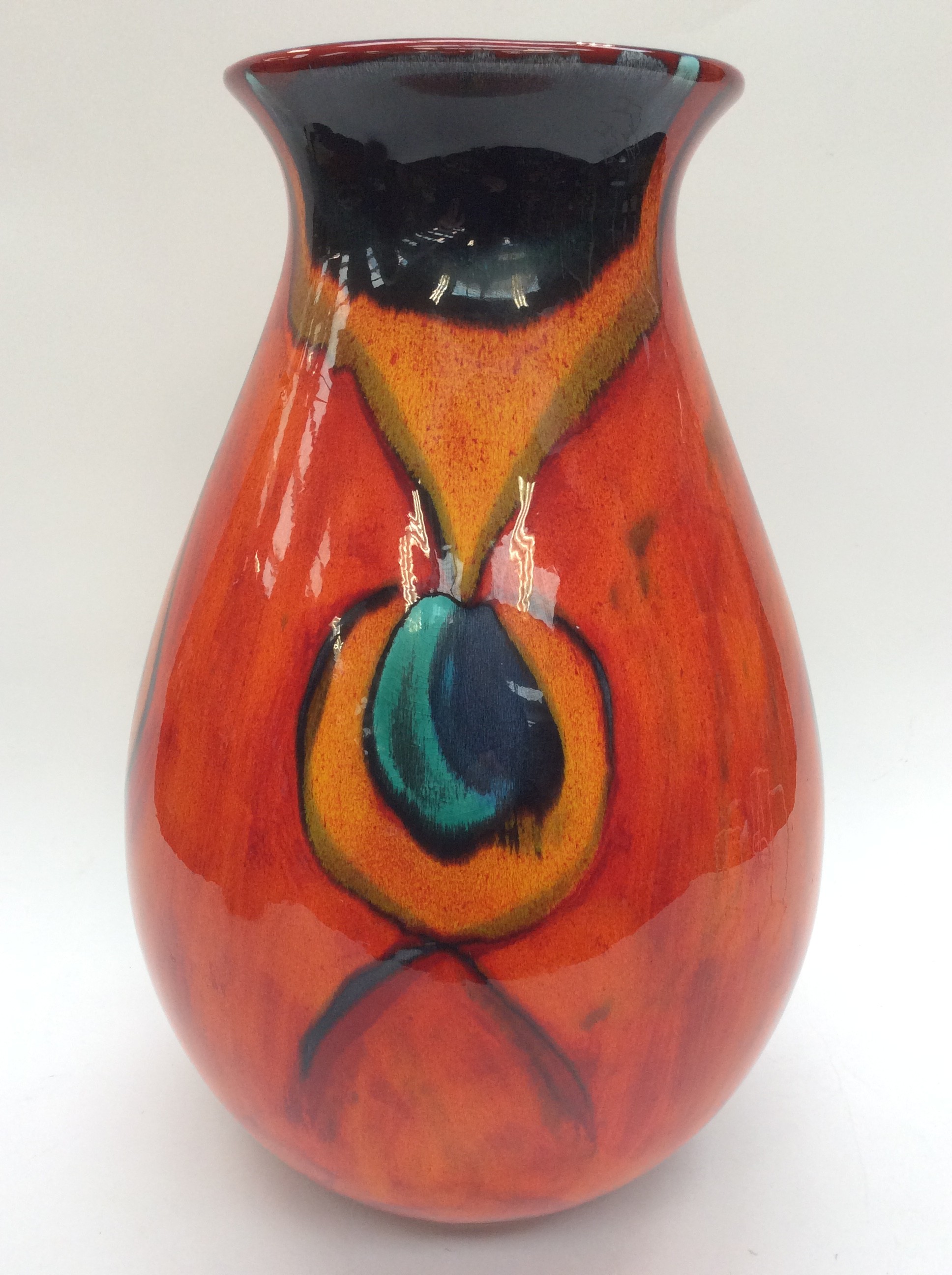 Poole pottery 'Peacock floor vase, approx 46.5 cm high
