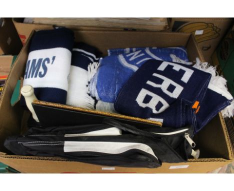 One box of assorted Derby County memorabilia to include: ceramic mugs, rattle, towels etc.