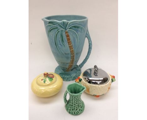 A Beswick jug 1068, aqua ground, Clarice Cliff 'Celtic Harvest' marmalade pot/cover, Carlton Ware (Australia design) conserve