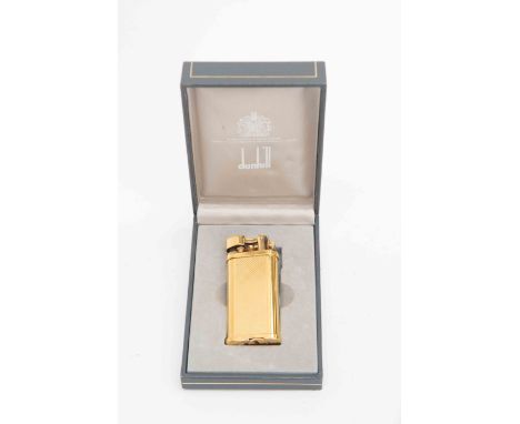 A Dunhill gold plated lighter, boxed 