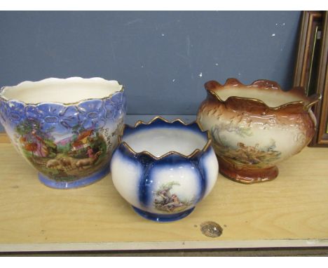 3 vintage planters