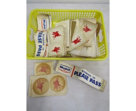 Quantity Mobil and Shell vintage car stickers