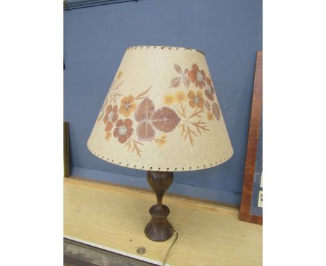 Table lamp with parchment shade