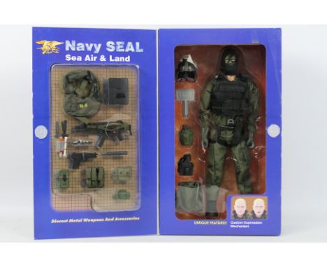 Blue Box  - A boxed Blue Box Toys 'Elite Force' #34221 1:6 scale US Navy Seal Team 8 "Shark" action figure. The figure and ac