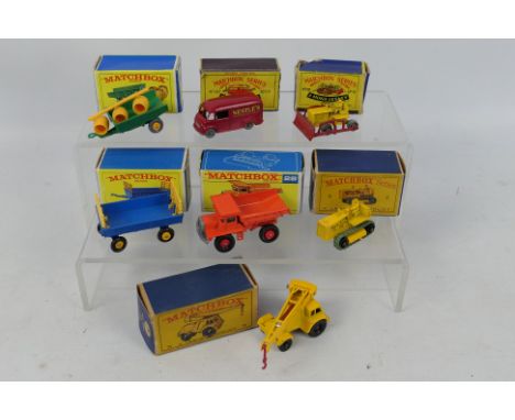 Matchbox - Lesney - Moko - Seven boxed Matchbox Regular Wheel model vehicles. Lot includes Matchbox #69 Commer Van 'Nestles' 