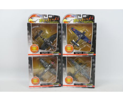 Corgi Aviation Archive - Four boxed diecast 1:72 scale military Aircraft from the Corgi series 'Warbirds'. Lot consists of WB