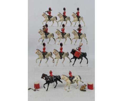 Britains - An unboxed collection of Types of the British Army - Band of the Royal Scots Greys # 1721. There are 11 x mounted 