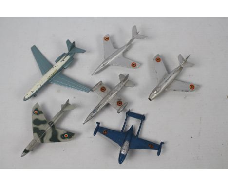 Solido - An unboxed fleet of six vintage diecast military and civilian aircraft in predominately 1:150 scale from Solido. Lot